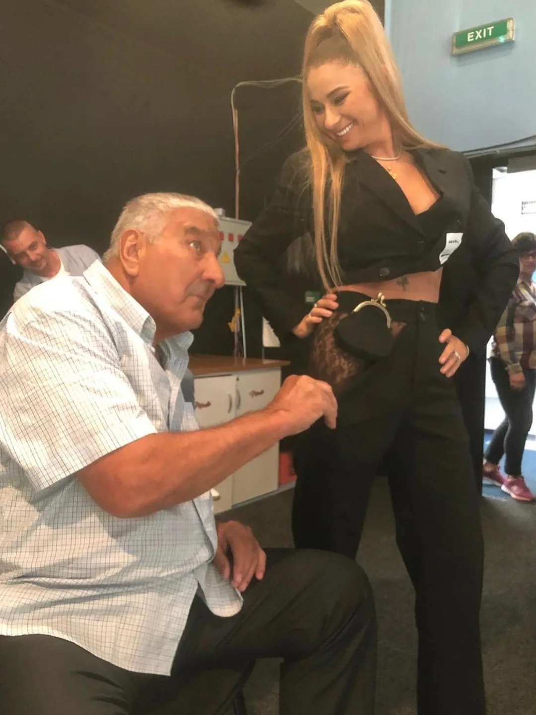 Rică Răducanu, fost portar al naționalei, alături de Anamaria Prodan